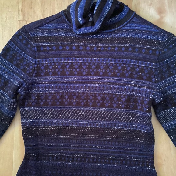 Navy and Black Sweater Dress - Picture 2 of 3